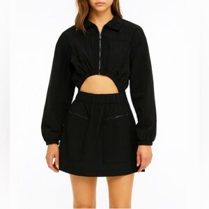 Free People Movement Cut Out Parachute Long Sleeve Mini Dress Windbreaker XS
